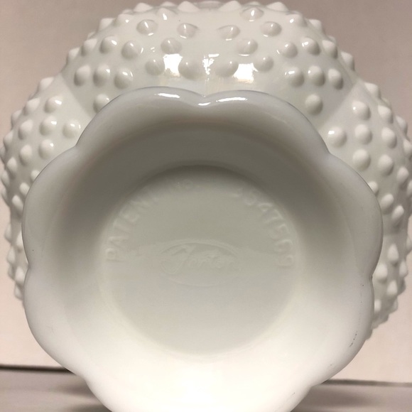 Fenton Hobnail Milk Glass Round Candle Holder - Picture 2 of 5